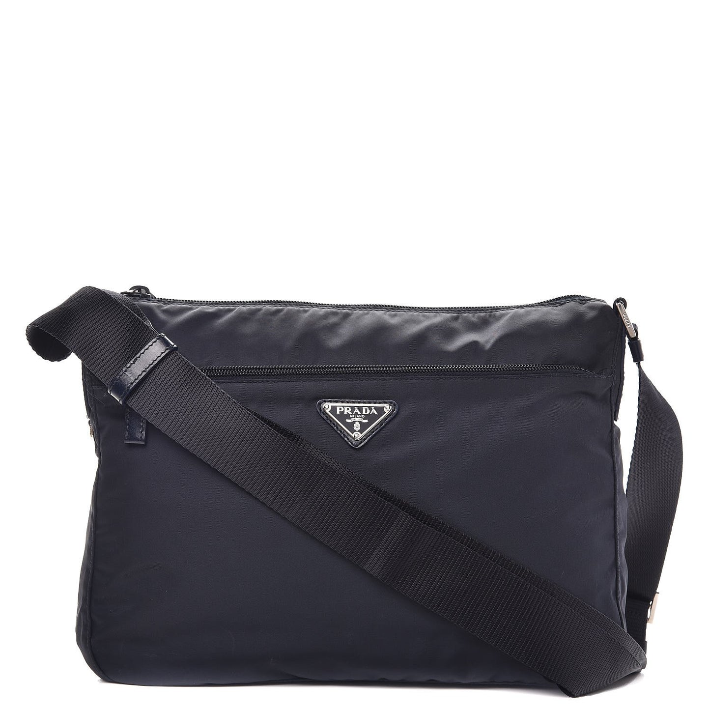 Tessuto Nylon Flat Messenger Bag Blue