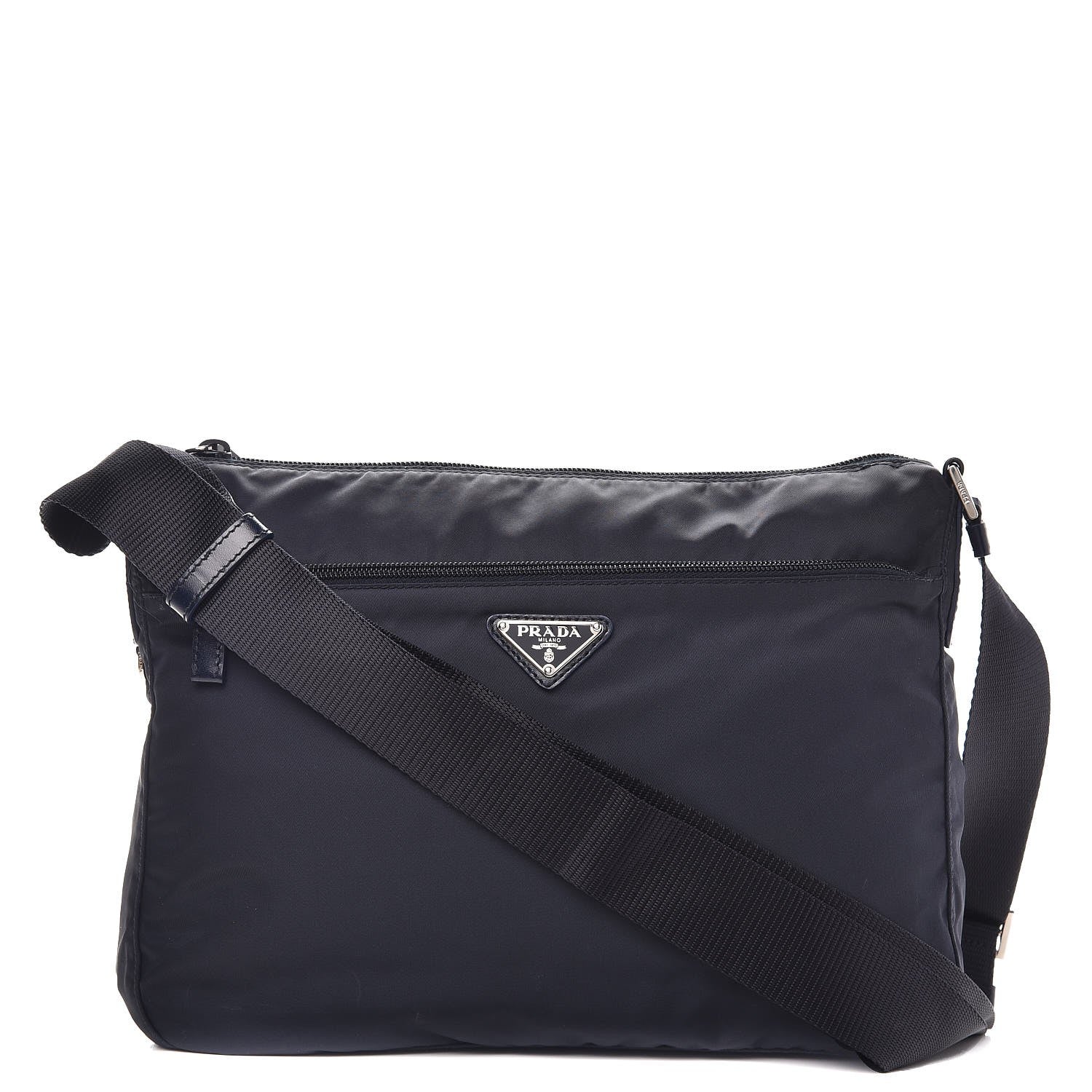 Prada Tessuto Nylon Flat Messenger Bag Blue 1 of 9