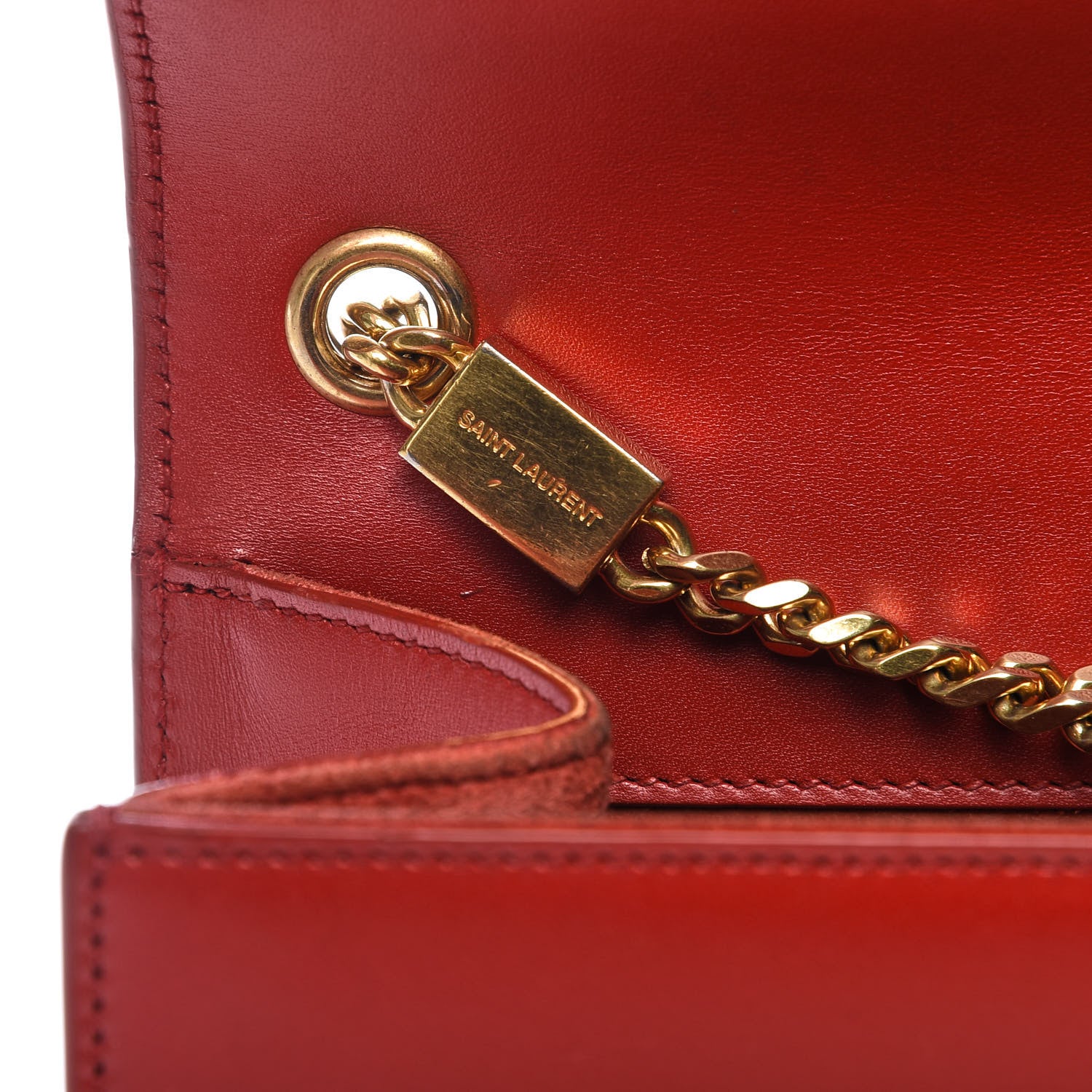 Saint Laurent Smooth Calfskin Medium Classic Monogram Kate Tassel Satchel Lipstick Red 9 of 10