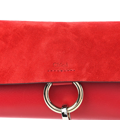 Chloe Suede Calfskin Mini Faye Shoulder Bag Tulip Red 9 of 10