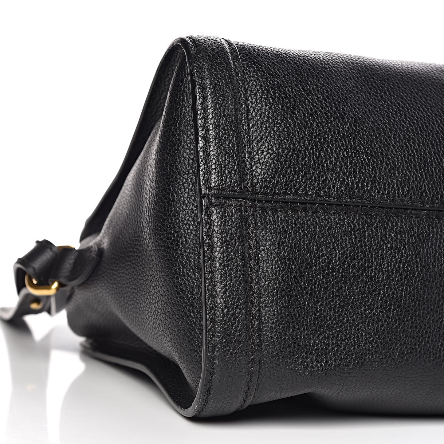 Pebbled Calfskin Small Skull Padlock Zip Around Tote Black