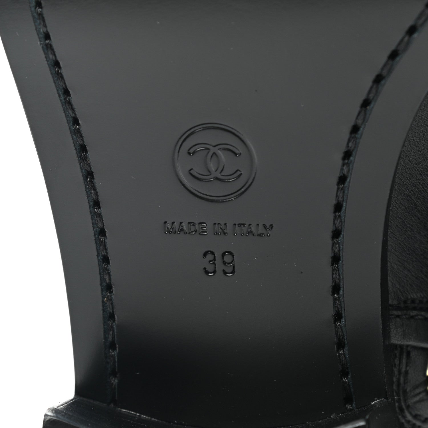 Chanel Calfskin CC Boots 39 Black 6 of 9