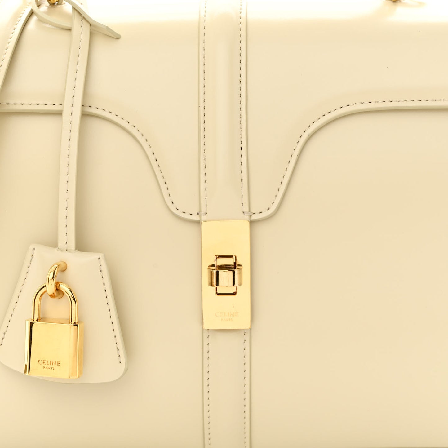 Satinated Calfskin Small 16 Top Handle Bag Limestone