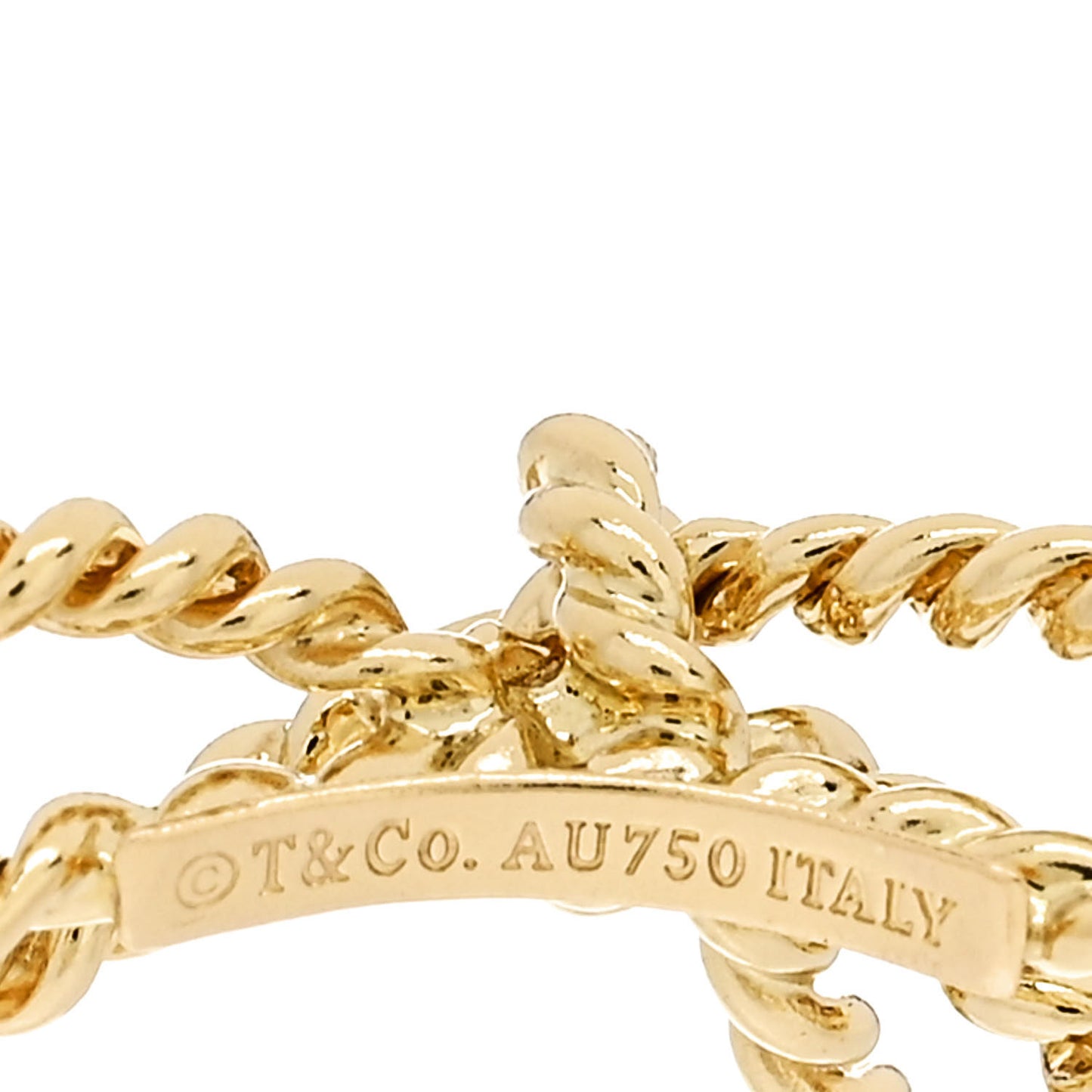 18K Yellow Gold Twist Bow Ring 47 4