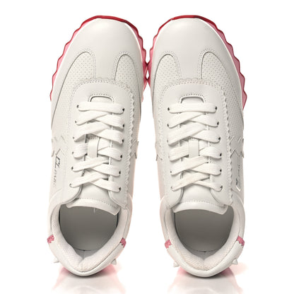 Christian Louboutin Calfskin Neoprene Womens Loubishark Sneakers 38.5 White Pink 2 of 8
