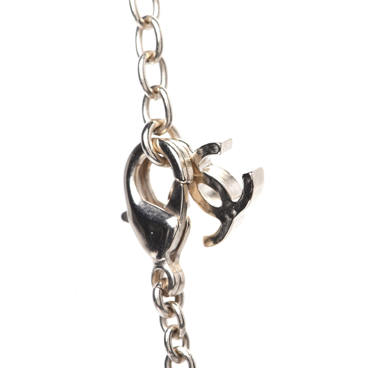 Chanel Crystal Pearl Nefertiti CC Pendant Necklace Gold 4 of 5
