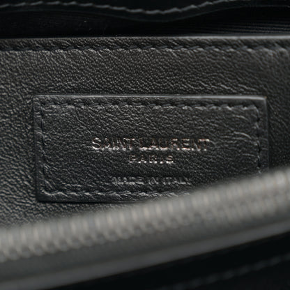 Saint Laurent Calfskin Y Quilted Monogram Monochrome Small Loulou Chain Satchel Black 6 of 12