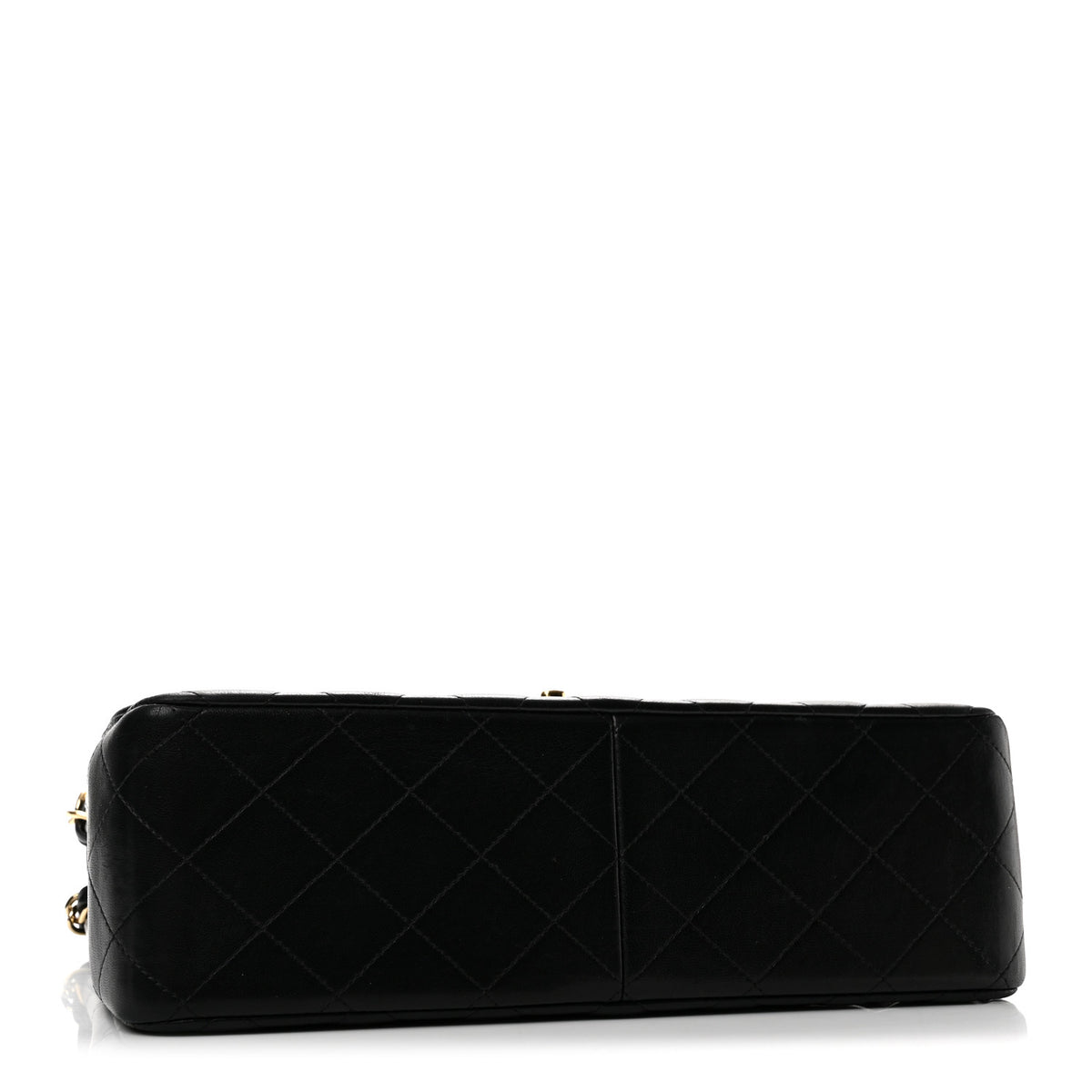 Lambskin Quilted Jumbo Double Flap Black