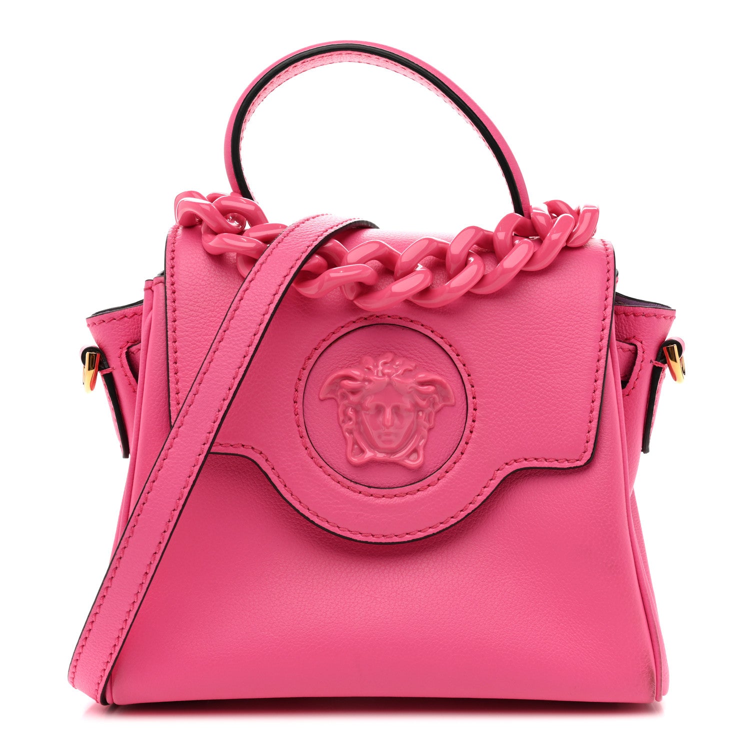 Versace Grained Calfskin Small La Medusa Top Handle Bag Fuchsia 1 of 13