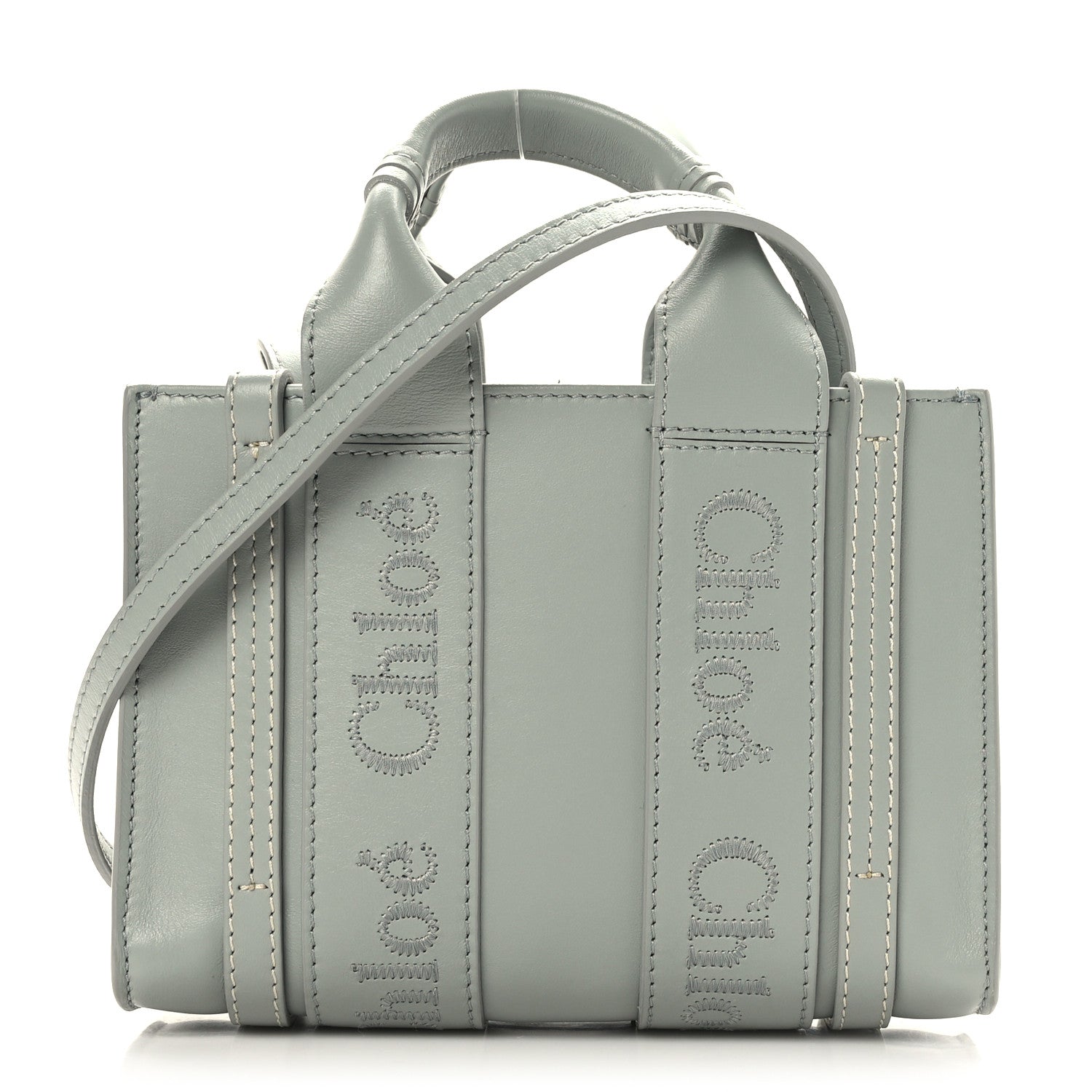 Chloe Calfskin Mini Woody Ribbon Tote Bay Green 1 of 9