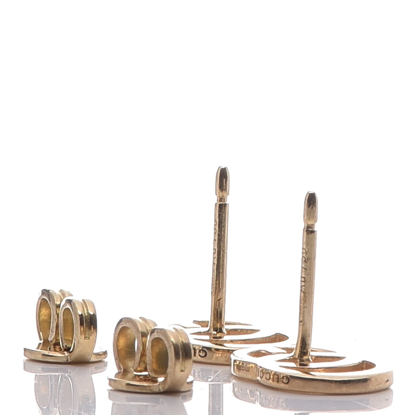18K Yellow Gold GG Tissue Stud Earrings