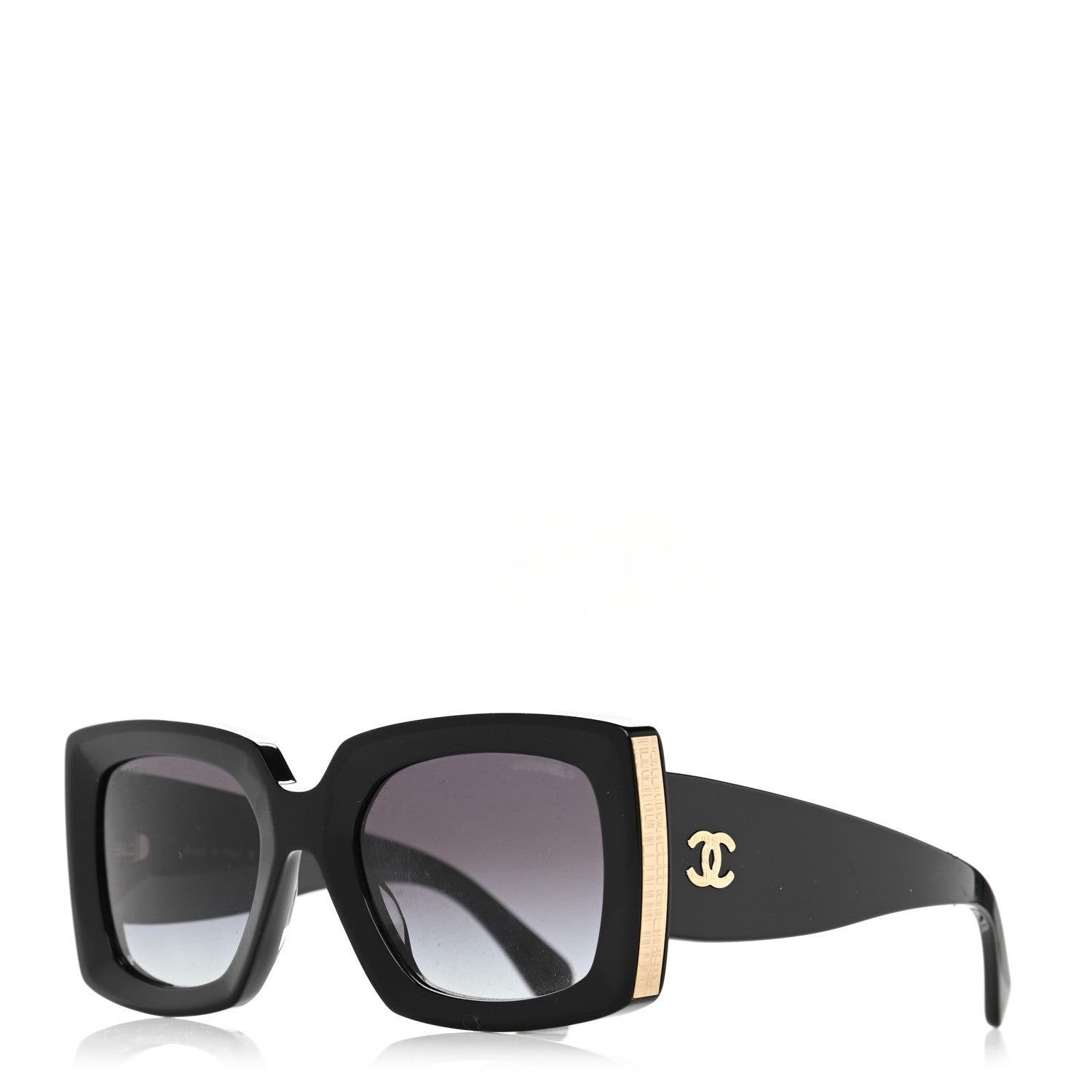 Chanel Acetate Rectangle Sunglasses 5435 Black 1 of 8