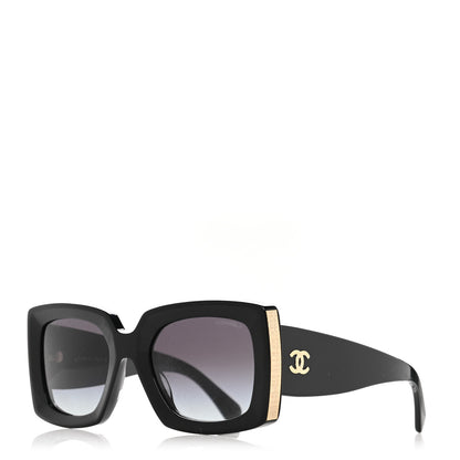 Chanel Acetate Rectangle Sunglasses 5435 Black 1 of 8