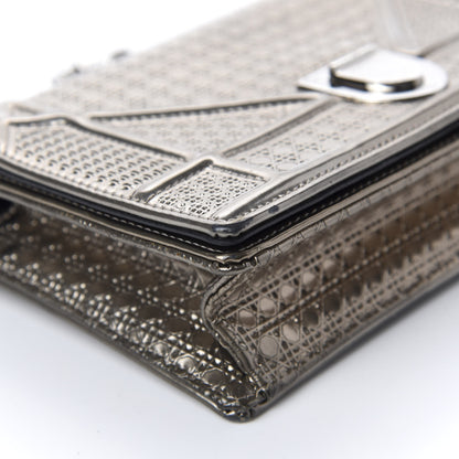 Christian Dior Metallic Patent Micro-Cannage Mini Diorama Flap Bag Gold 6 of 11
