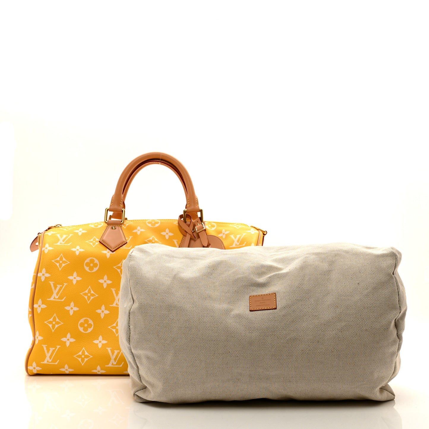 Calfskin Monogram Speedy P9 Bandouliere 40 Yellow