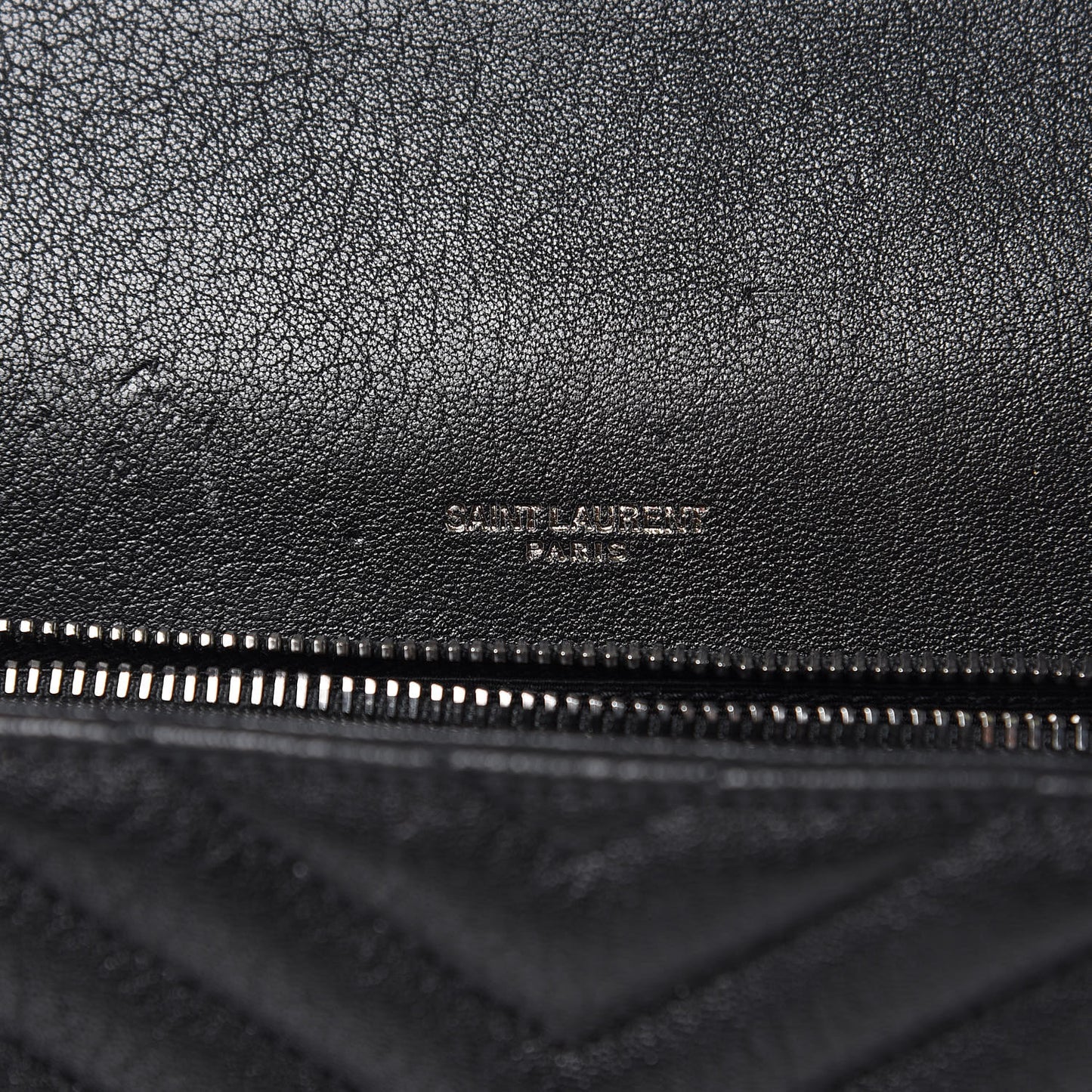 Sheepskin Matelasse Chevron Monogram Medium College Bag Black