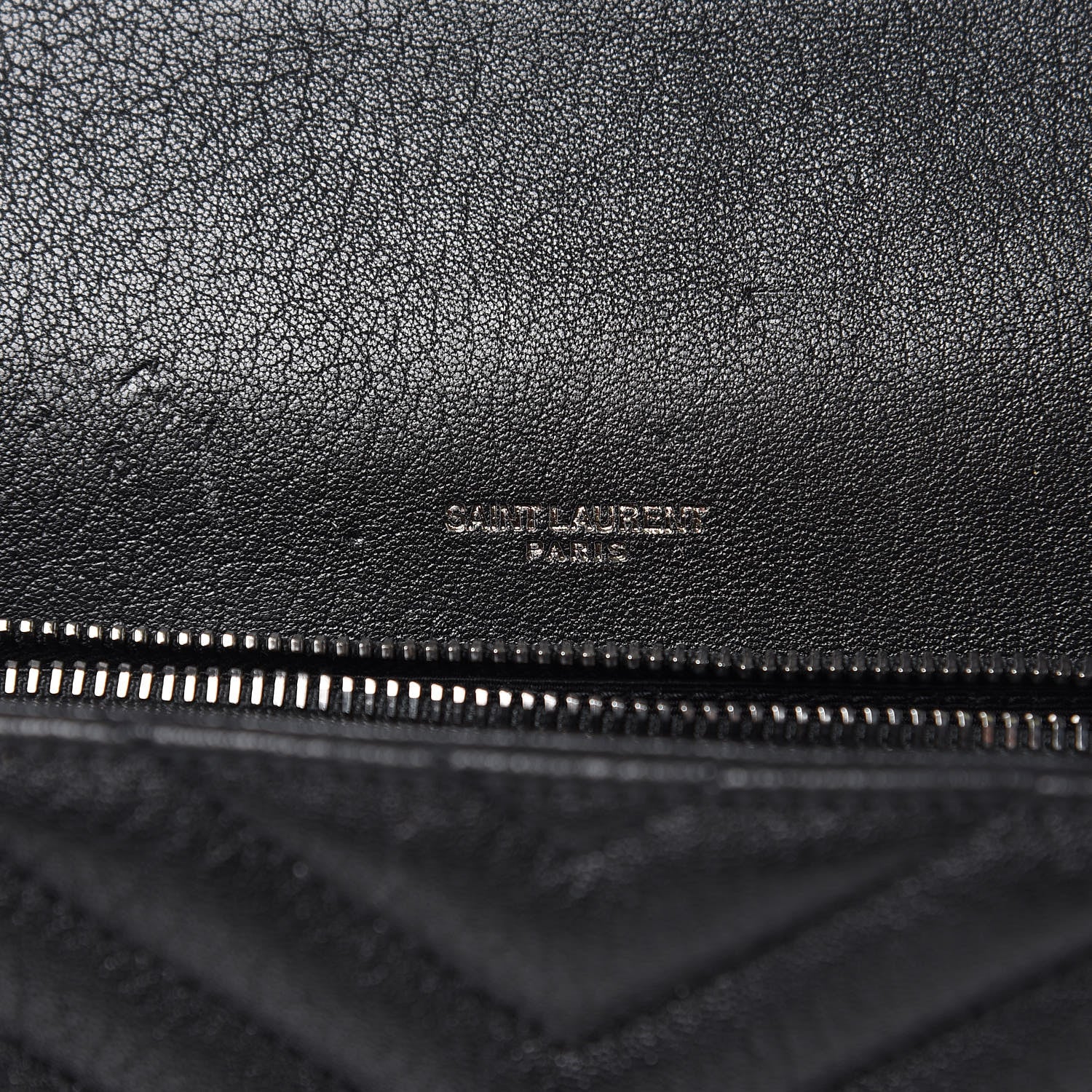 Saint Laurent Sheepskin Matelasse Chevron Monogram Medium College Bag Black 6 of 12