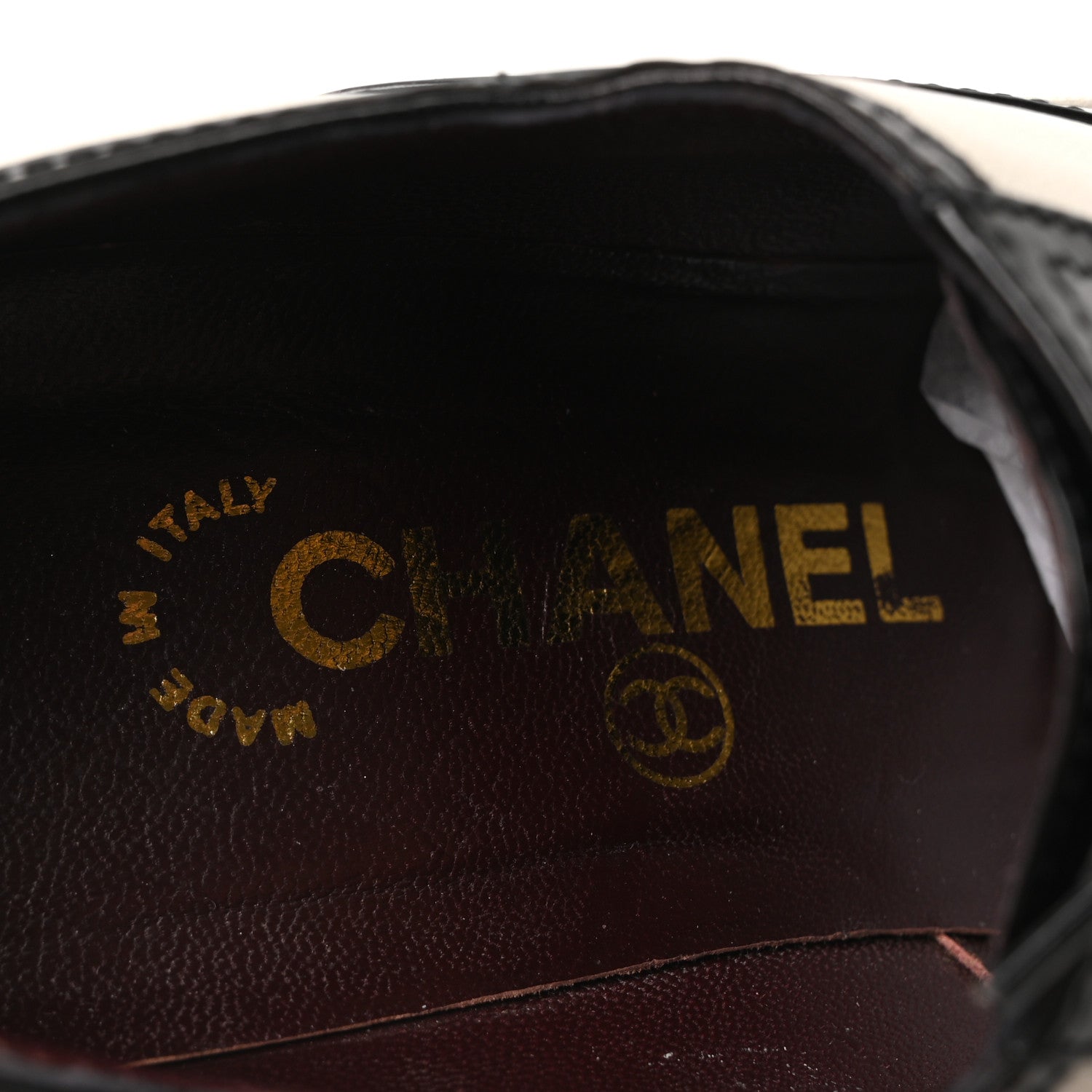 Chanel Calfskin Oxford Lace Up Booties 36 Black Beige 16 of 16