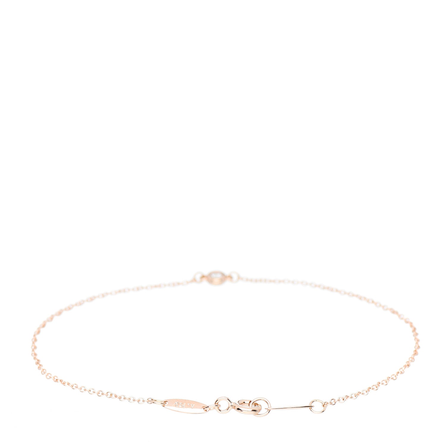Tiffany 18K Rose Gold Diamond .03ct Elsa Peretti Diamonds by the Yard Bracelet 3 of 5