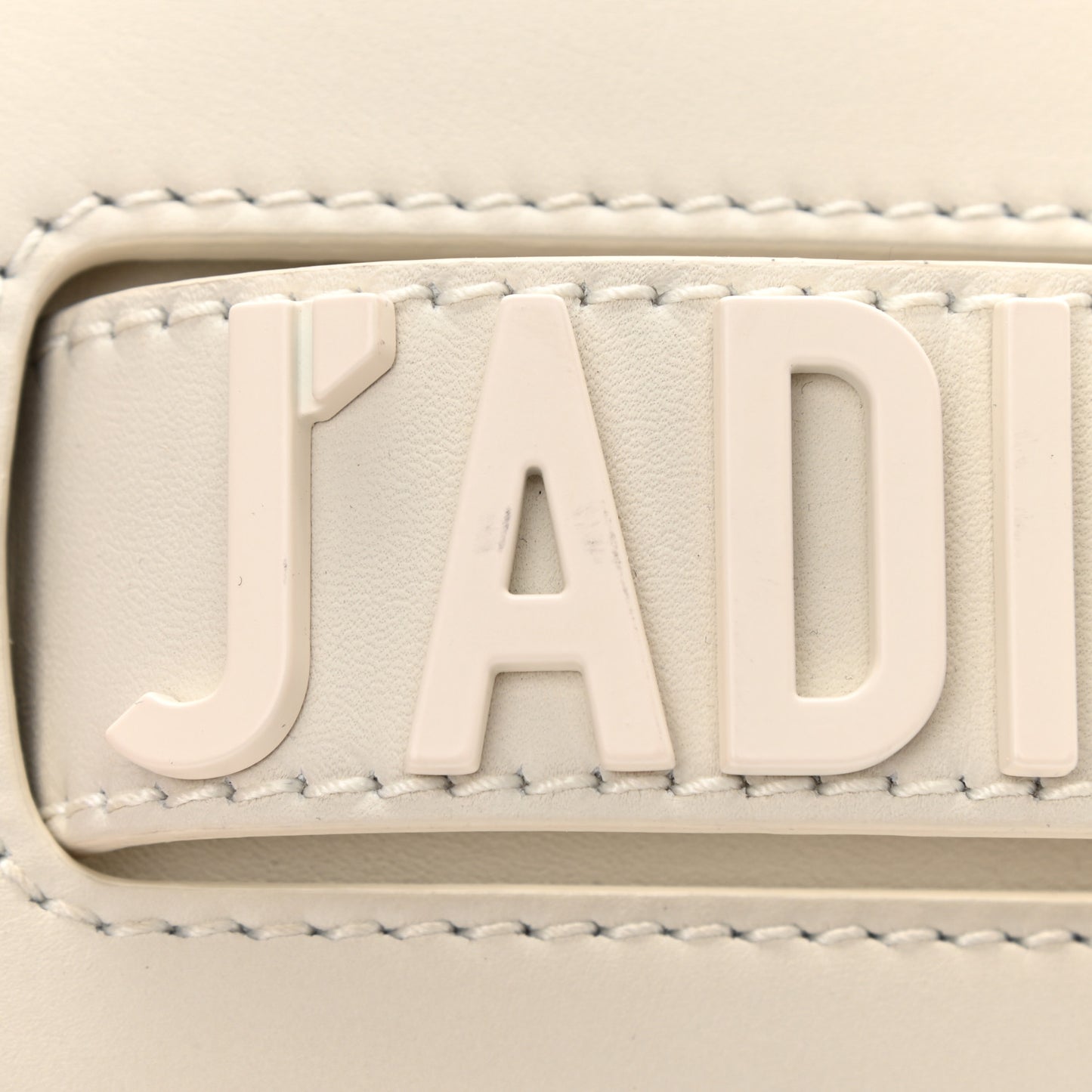 Ultra Matte Calfskin Mini J'Adior Chain Flap Bag White