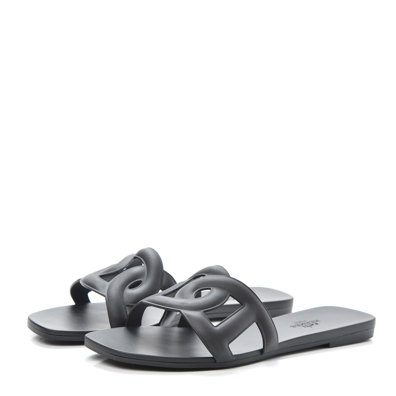 Hermes Rubber Aloha Sandals 37 Black 3 of 7