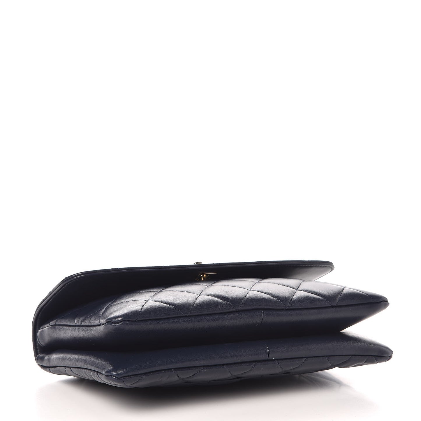 Lambskin Quilted Medium Trendy CC Flap Navy Blue