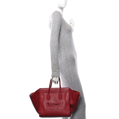 Celine Supple Calfskin Medium Phantom Luggage Red 2 of 12