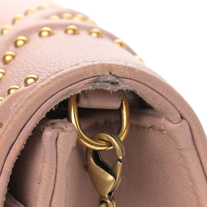 Christian Dior Calfskin Studded Diorama Wallet on Chain Pouch Nude 12 of 13