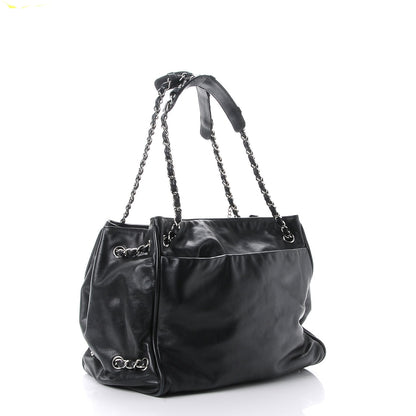 Chanel Calfskin Diagonal Ligne Tote Black 4 of 15