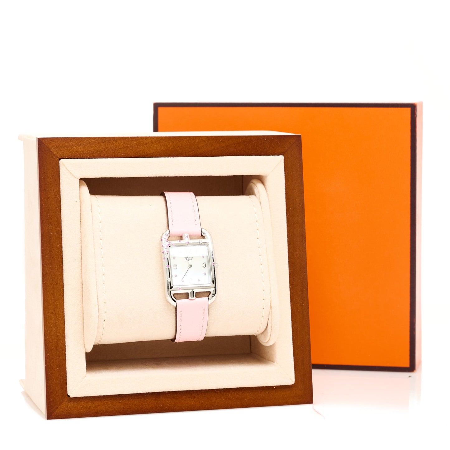 Stainless Steel Swift Diamond Pink Sapphire Mother of Pearl 23mm Cape Cod Quartz Watch Rose Sakura