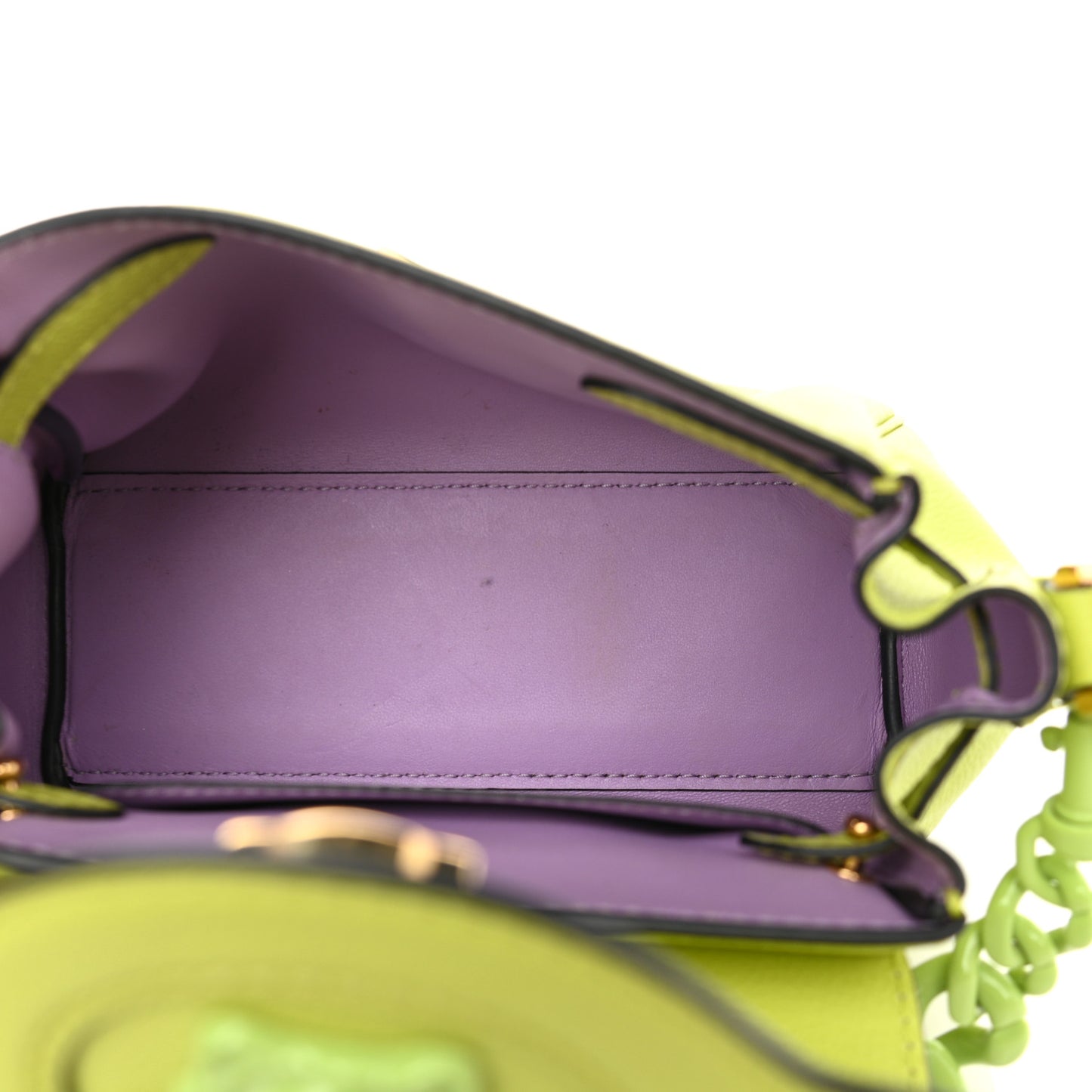 Calfskin Medusa Small Top Handle Handbag Lime