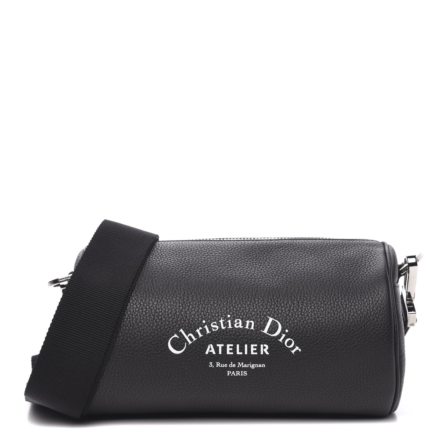 Christian Dior HOMME Grained Calfskin Mens Roller Pouch Black 1 of 8