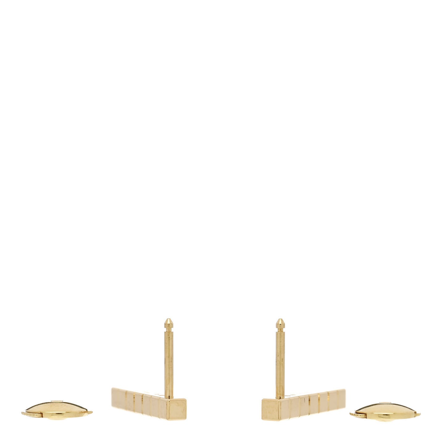 18K Yellow Gold Diamond Ice Cube Pure Earrings