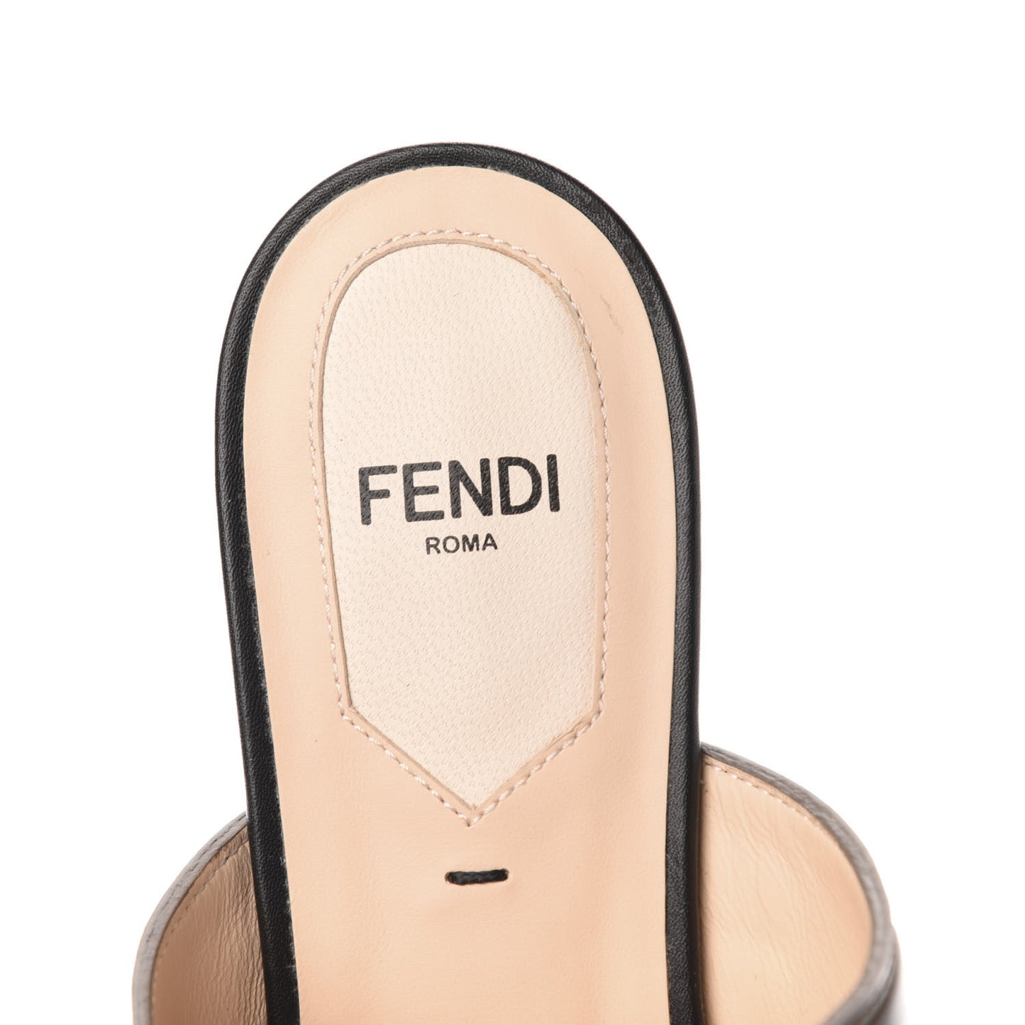 Vitello FF Embossed Buckle Flat Mules 35.5 Maya Black