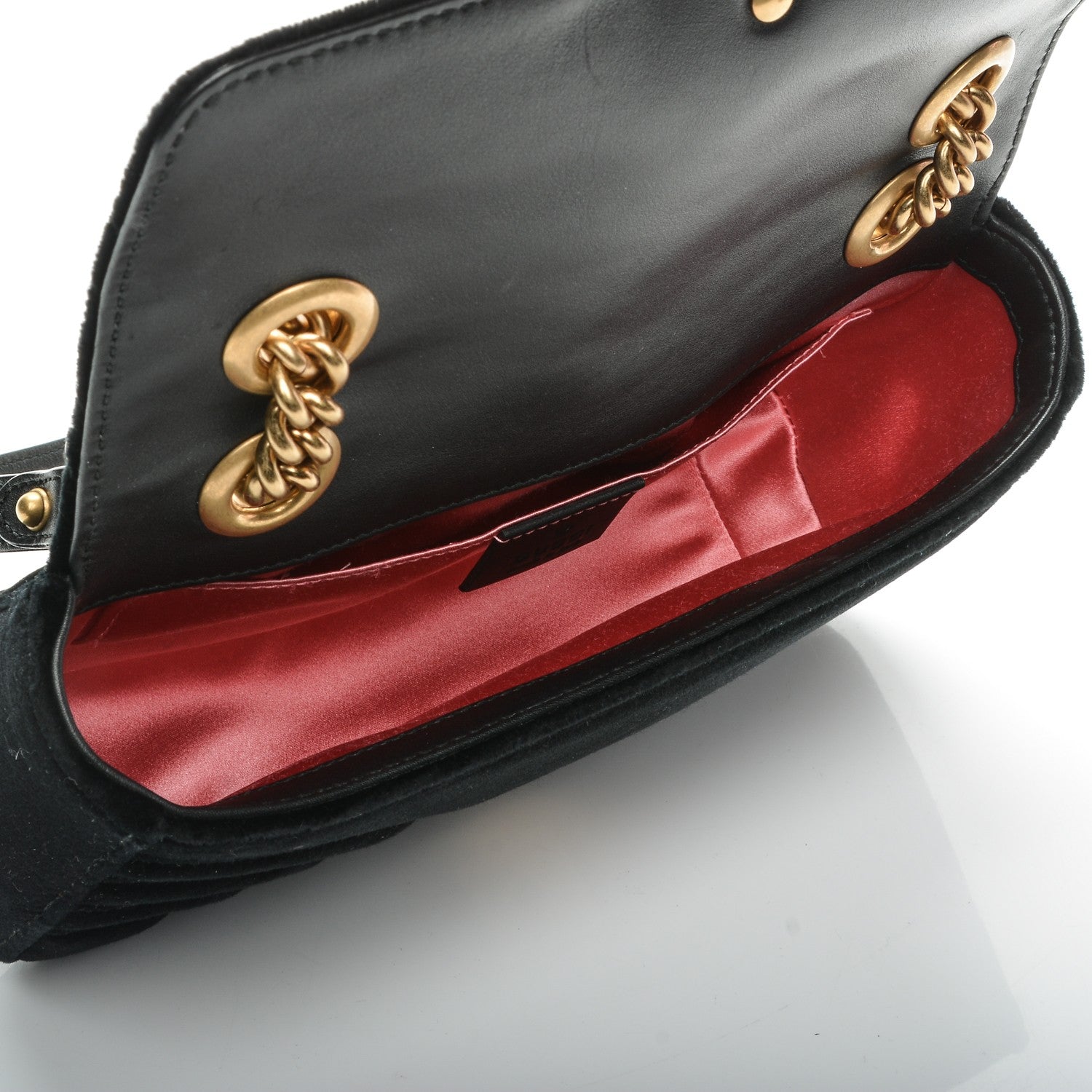 Gucci Velvet Matelasse Mini GG Marmont Shoulder Bag Black 5 of 7