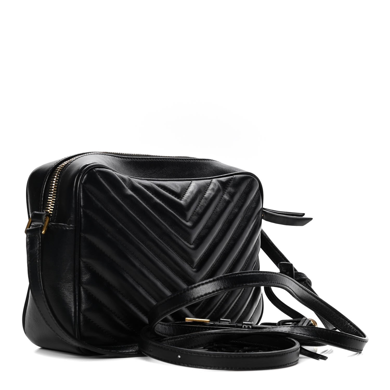 Saint Laurent Calfskin Matelasse Monogram Lou Camera Bag Black 3 of 10