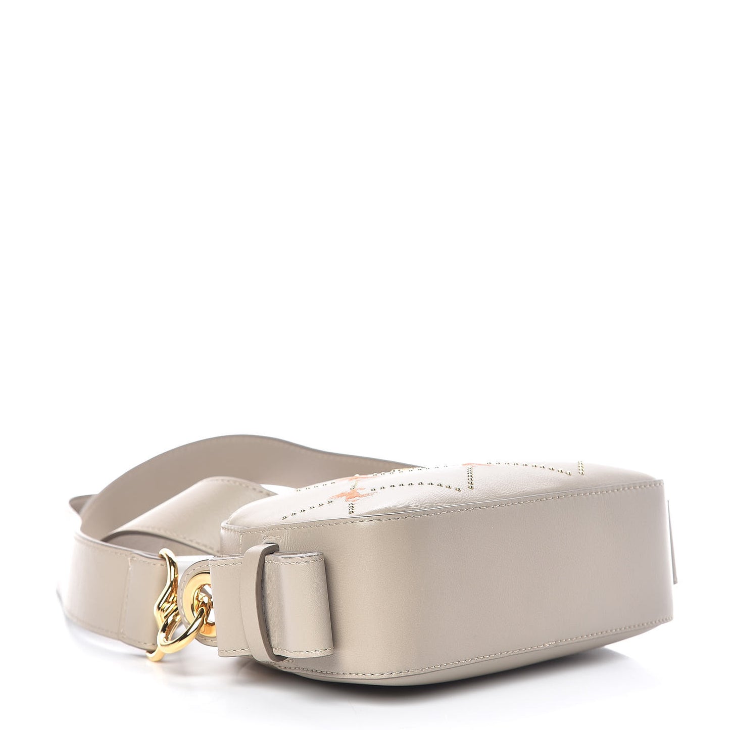 Smooth Calfskin Little Horses Embroidered Shoulder Bag Pastel Grey