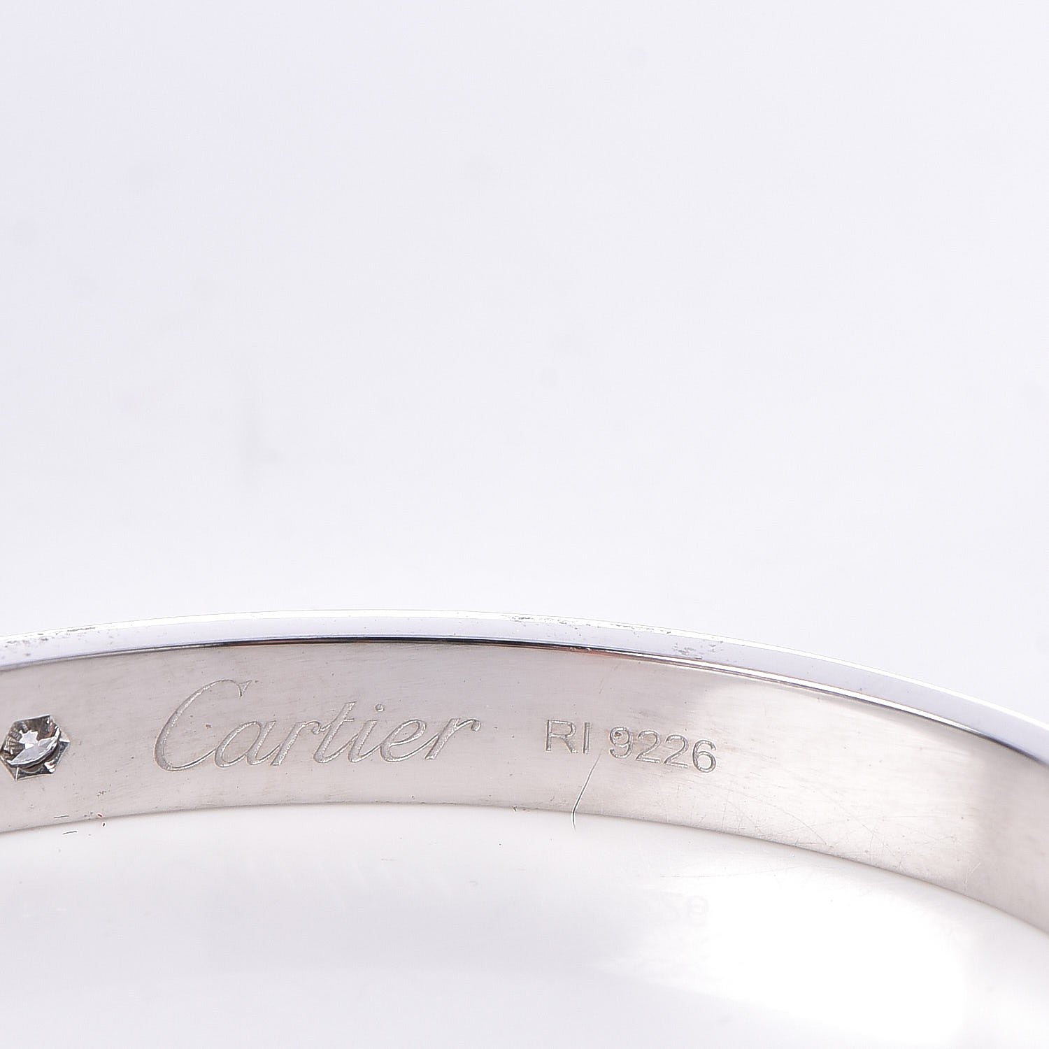 Cartier 18K White Gold 1 Diamond LOVE Cuff Bracelet 18 5 of 5