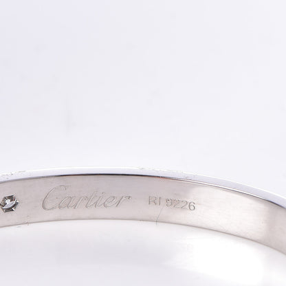 Cartier 18K White Gold 1 Diamond LOVE Cuff Bracelet 18 5 of 5
