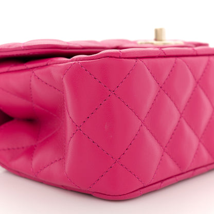 Chanel Lambskin Quilted Mini Crystal Top Handle Rectangular Flap Dark Pink 9 of 11