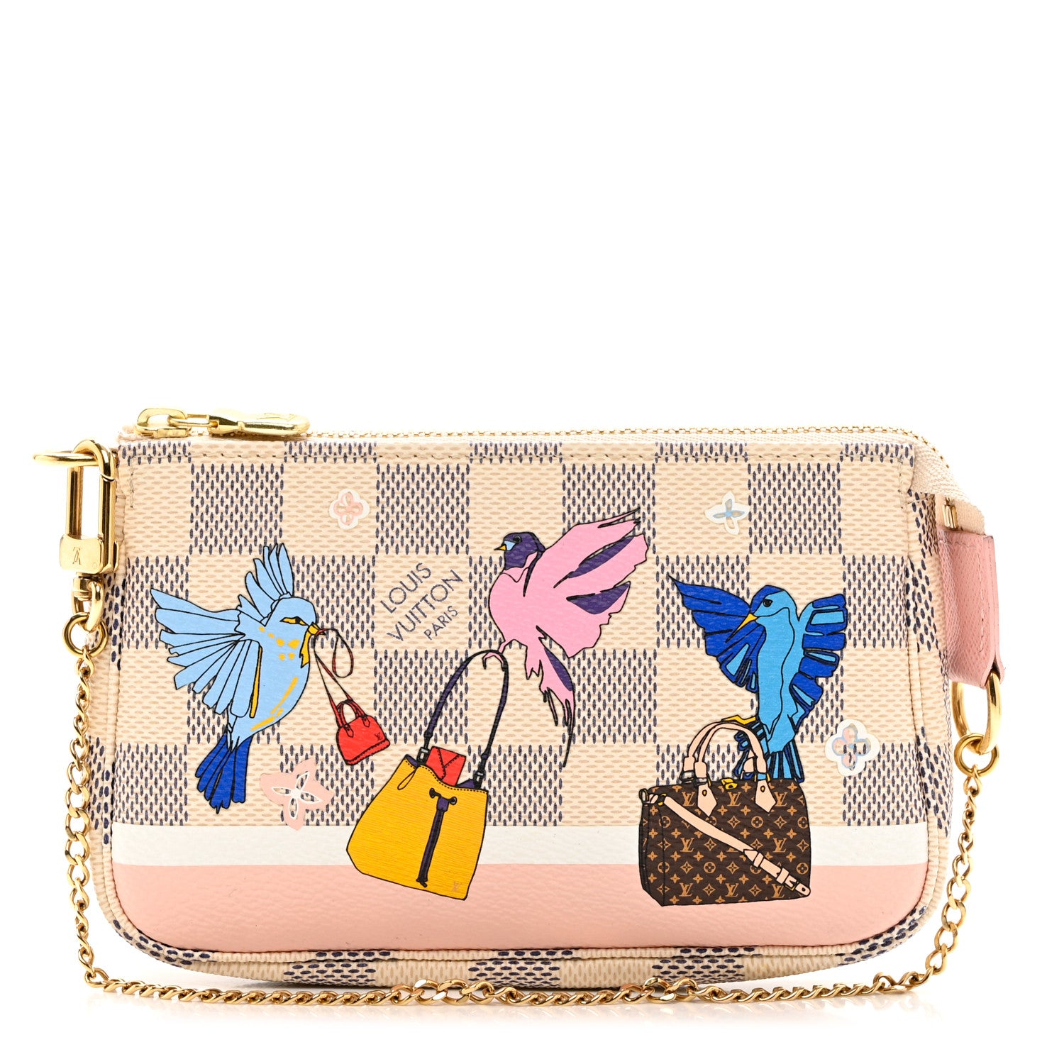 Louis Vuitton Damier Azur 2018 Christmas Animation Mini Pochette Accessories 1 of 6