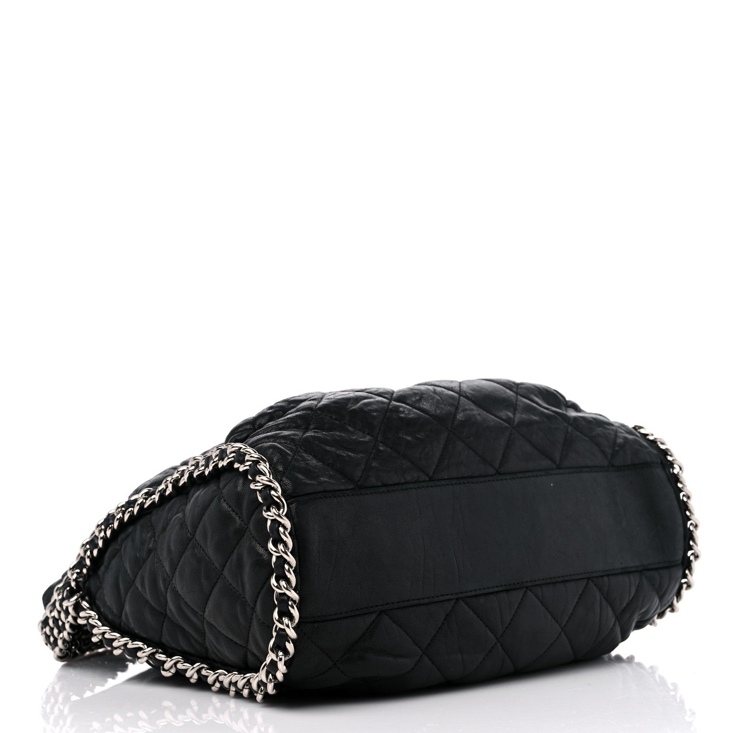 Chanel Washed Lambskin Chain Around Hobo Black 4 of 13