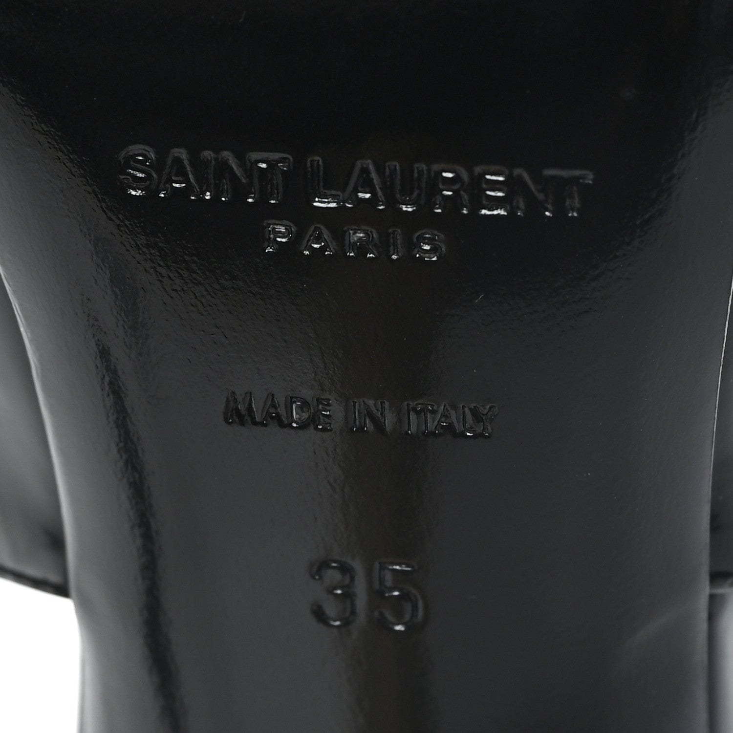 Saint Laurent Glazed Calfskin Lee Slingback Pumps Black 35 Black 7 of 10