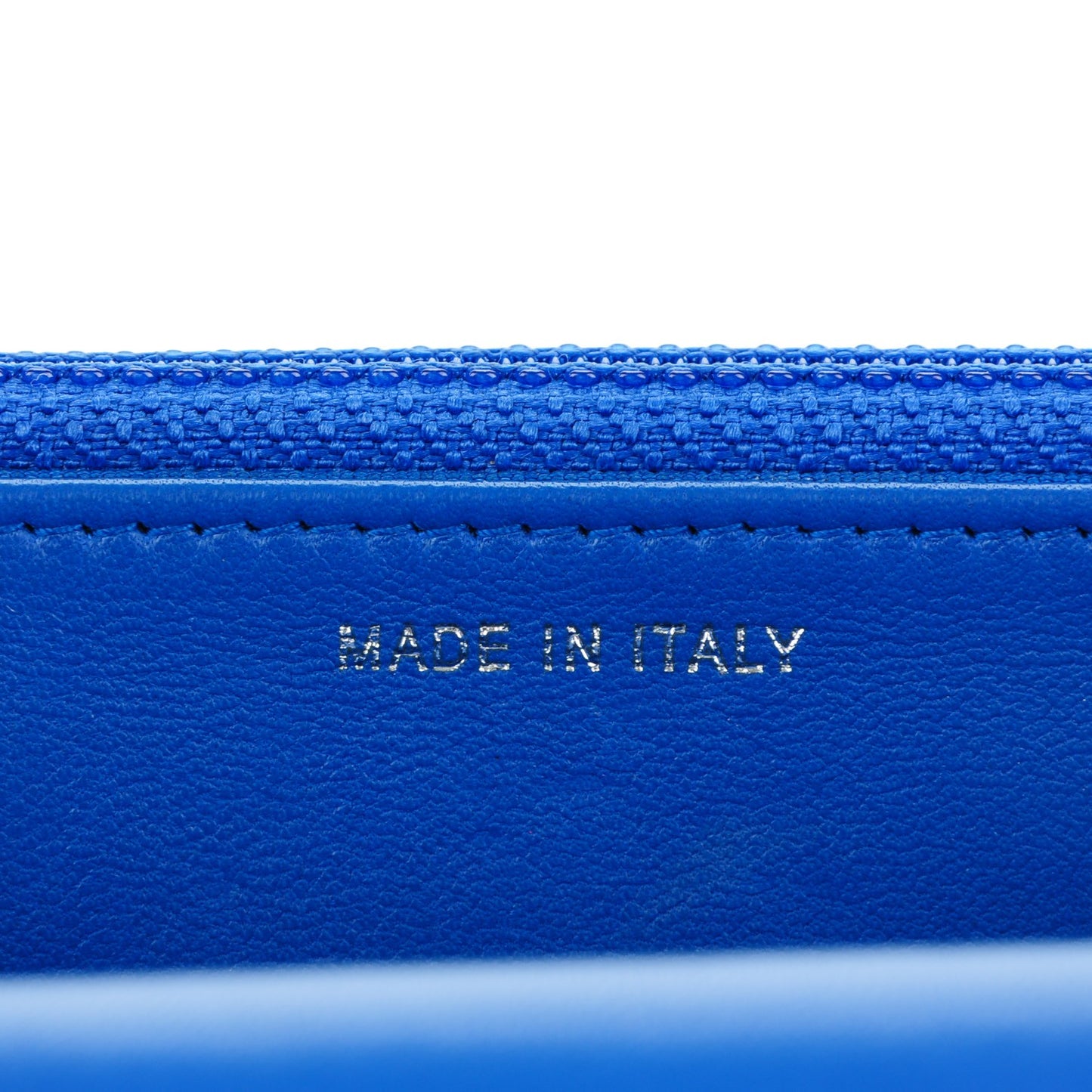Lambskin Quilted Wallet On Chain WOC Bright Blue
