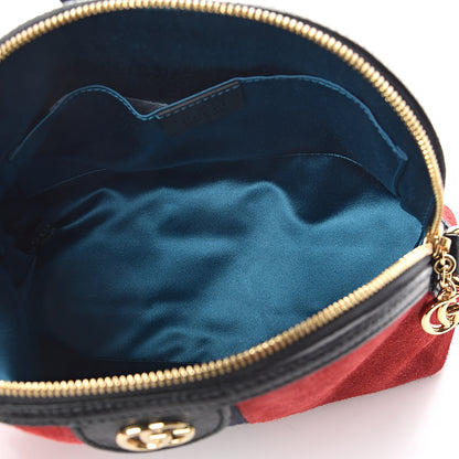 Gucci Suede Patent Web GG Small Ophidia Dome Shoulder Bag Hibiscus Red 4 of 8