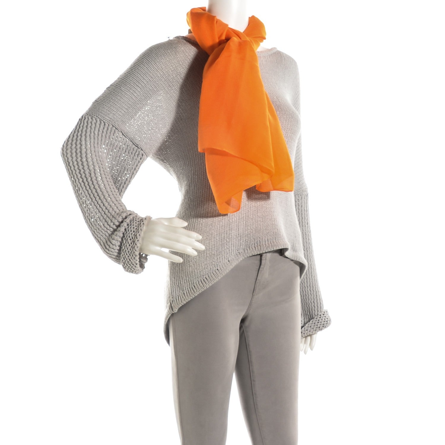Hermes Cashmere Silk Plume Unie Stole Soucis 2 of 5
