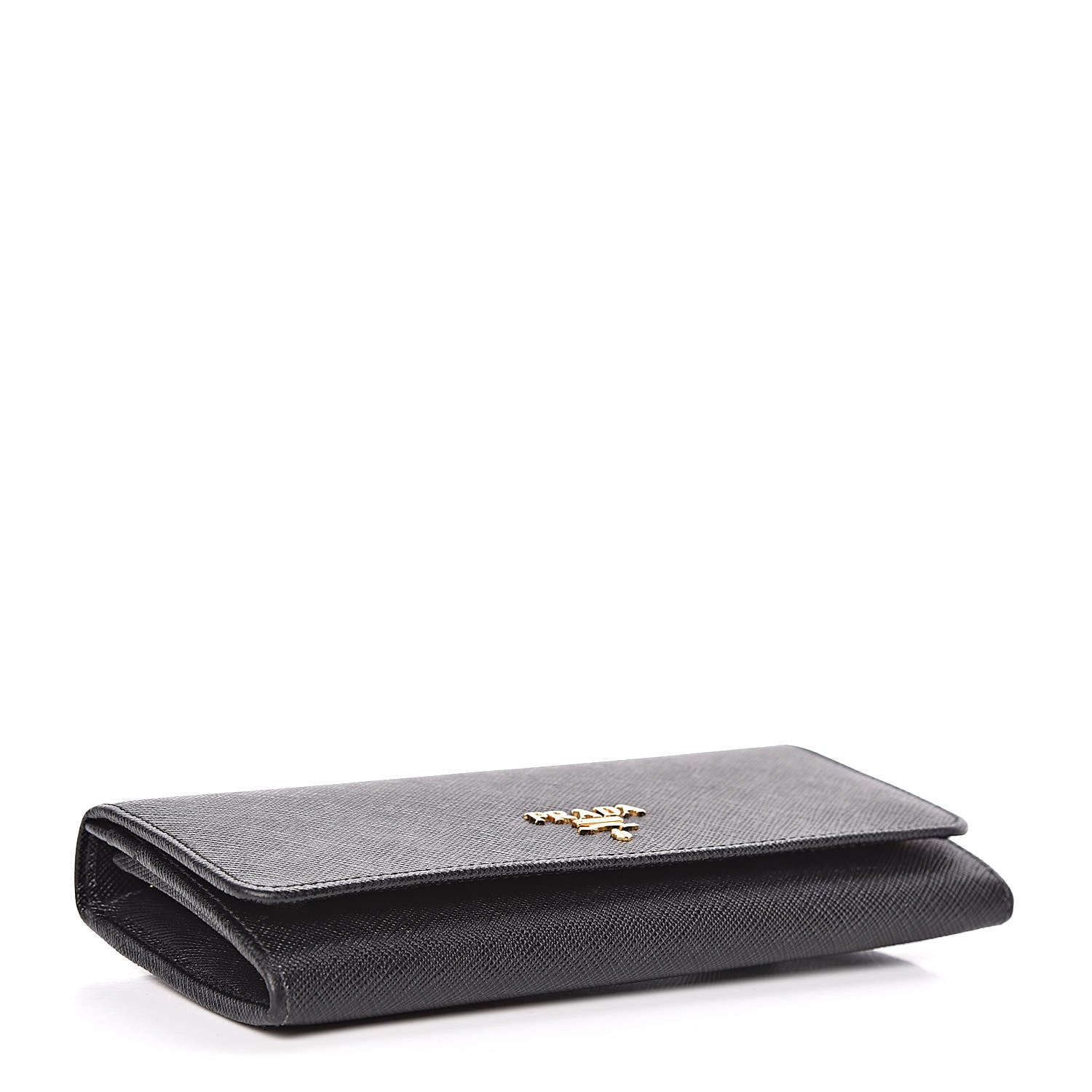 Prada Saffiano Continental Flap Wallet Black 5 of 9
