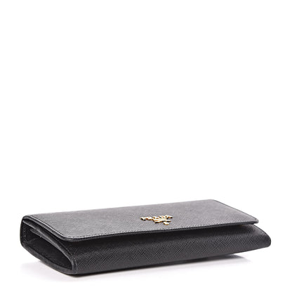 Prada Saffiano Continental Flap Wallet Black 5 of 8