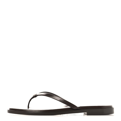 Chanel Goatskin CC Times Square Thong Sandals  37.5 Brown 1 of 9