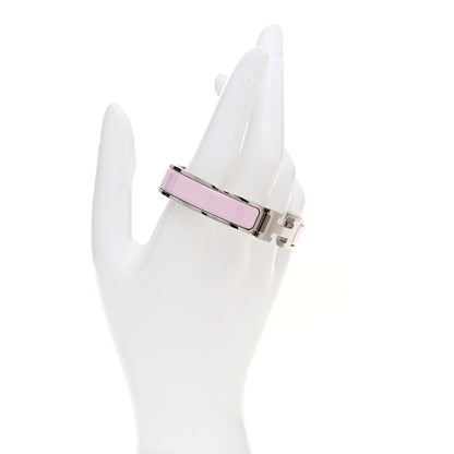 Hermes Enamel Narrow Clic Clac H Bracelet PM Rose Dragee 2 of 5
